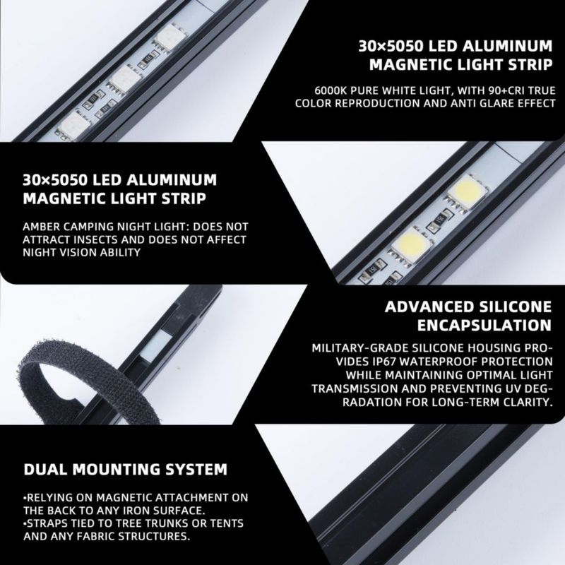 Kit de barra de luz LED Welmotive 55 cm Blanco/Ámbar IP67