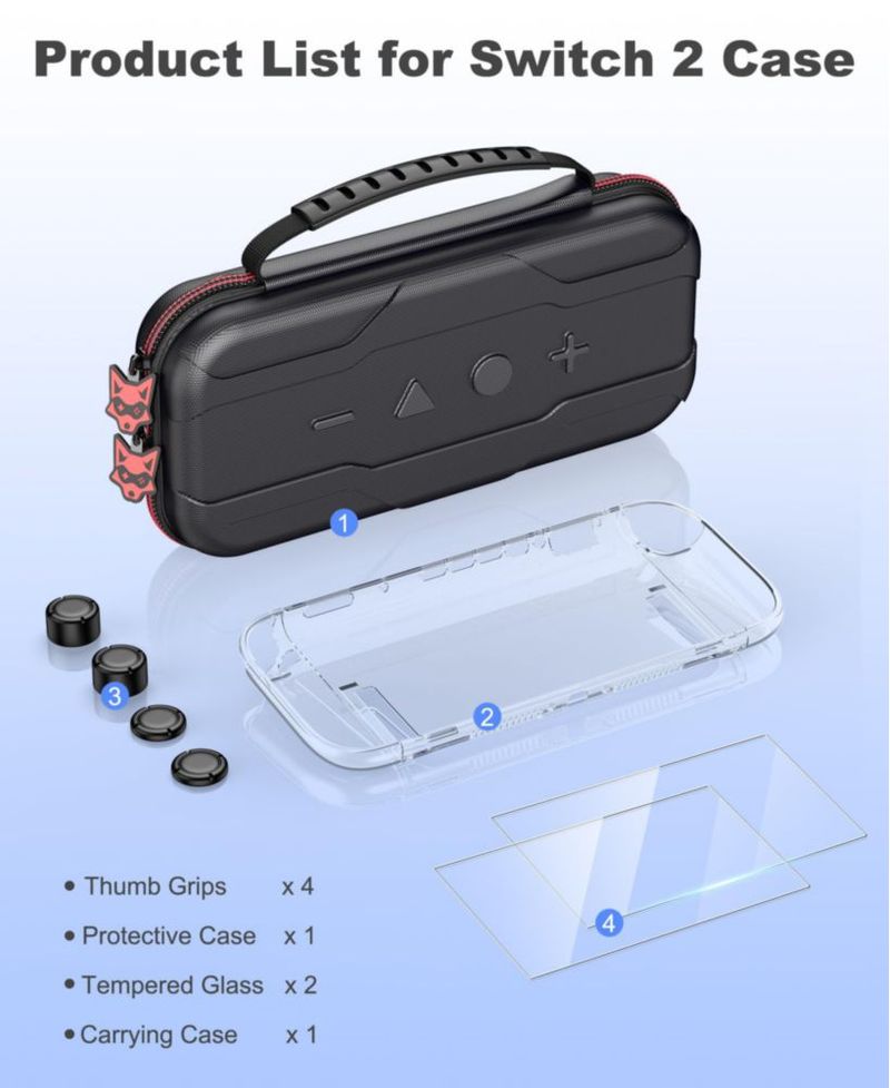 CYOYPPY Funda Portátil para Nintendo Switch 2 - Pack 4 en 1