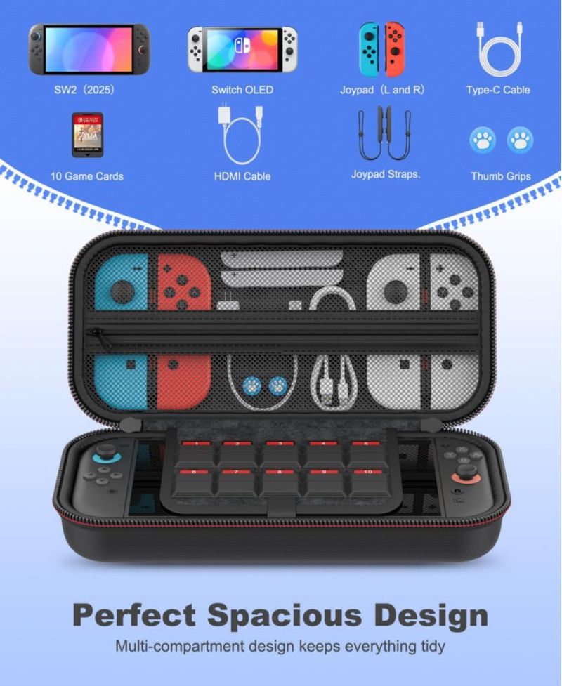 CYOYPPY Funda Portátil para Nintendo Switch 2 - Pack 4 en 1