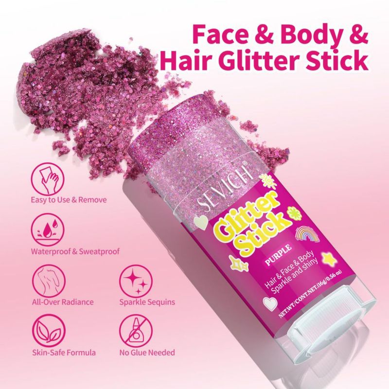 Lápiz de Glitter SEVICH 15 g Turquesa para Cabello y Cuerpo
