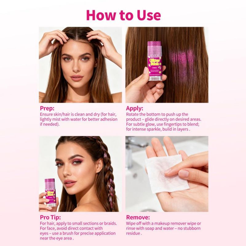 Lápiz de Glitter SEVICH 15 g Turquesa para Cabello y Cuerpo