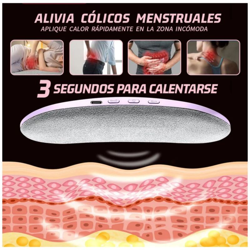 Cinturon Eléctrico, Bolsa Termica Regulable Alivio Cojin Termico Para Colicos Color Morado
