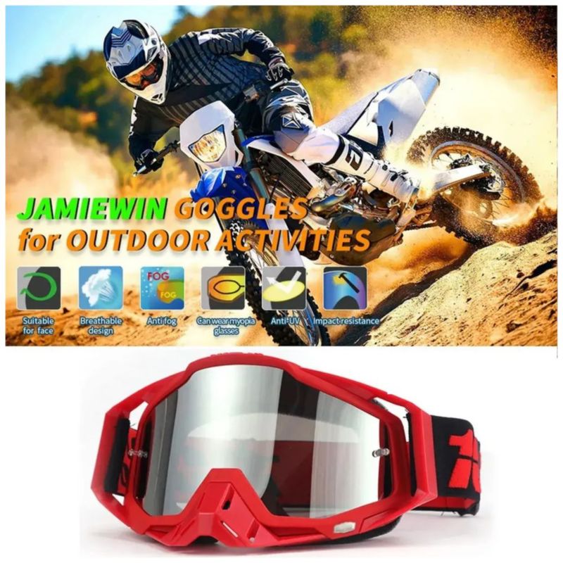 Googles Motocross De Tácticas Ajustables Para Sport Gafas, Color Rojo