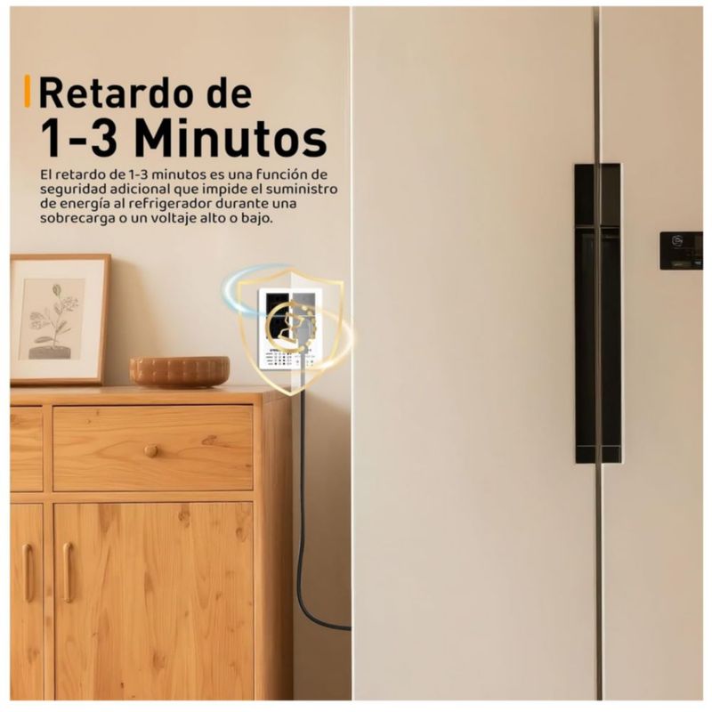 Protector de voltaje, regulador de voltaje para refrigeradores, 1800W CA 120 V máx. 15 A, cuatro tomas, Color Blanco