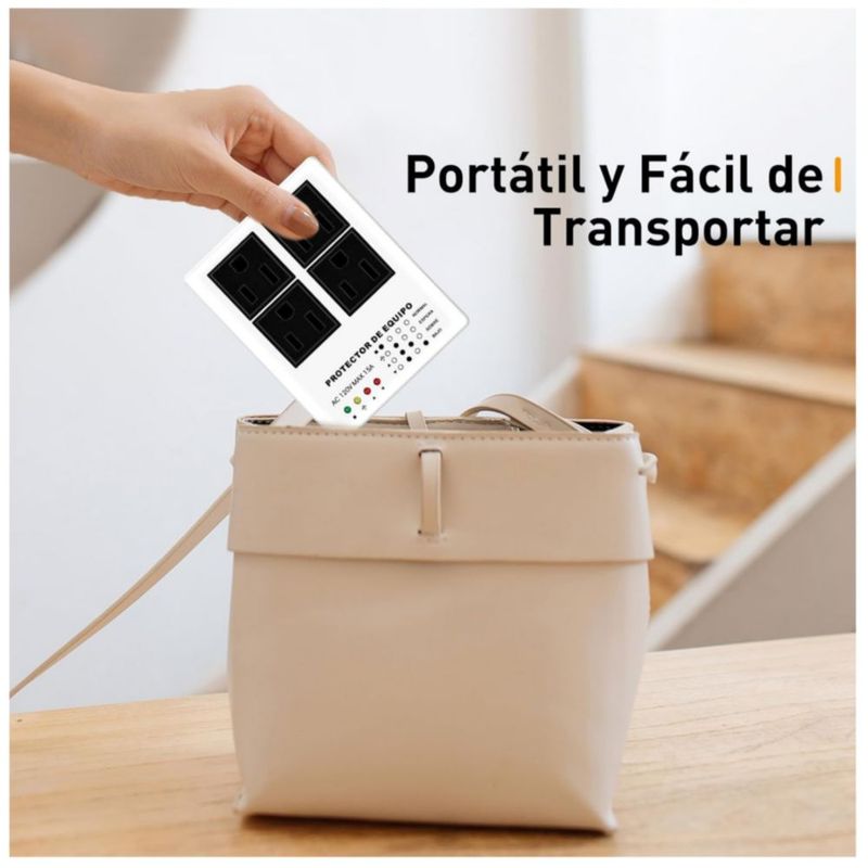Protector de voltaje, regulador de voltaje para refrigeradores, 1800W CA 120 V máx. 15 A, cuatro tomas, Color Blanco