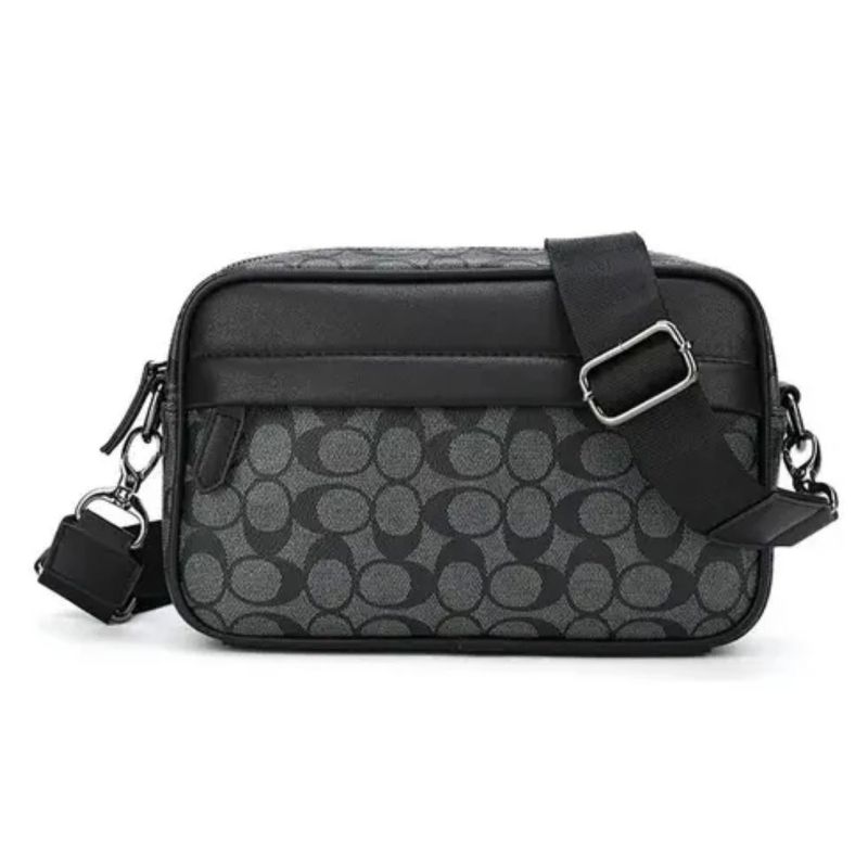 Bolso Crossbody Hombre Bandolera De Cuero Color Negro