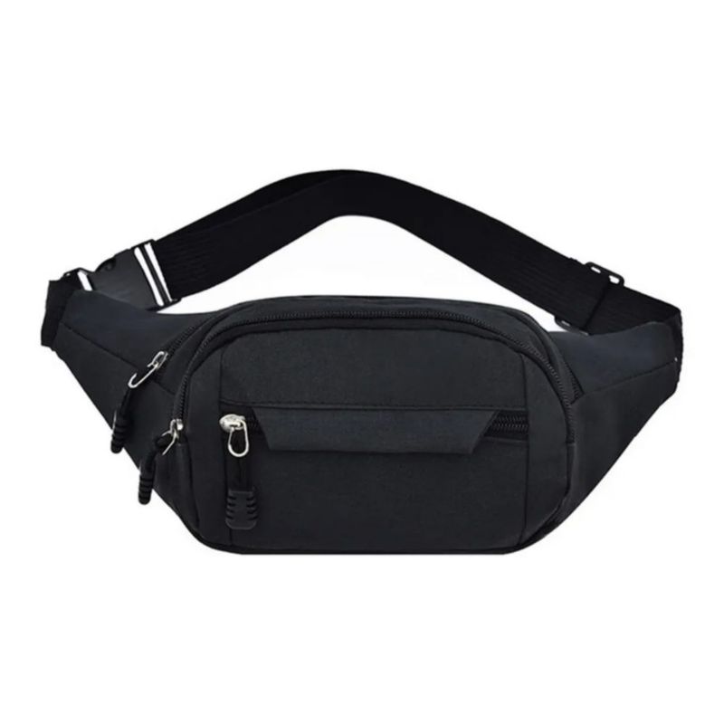 Riñonera Deportiva Mujer, Cangurera de Hombre Color Negro