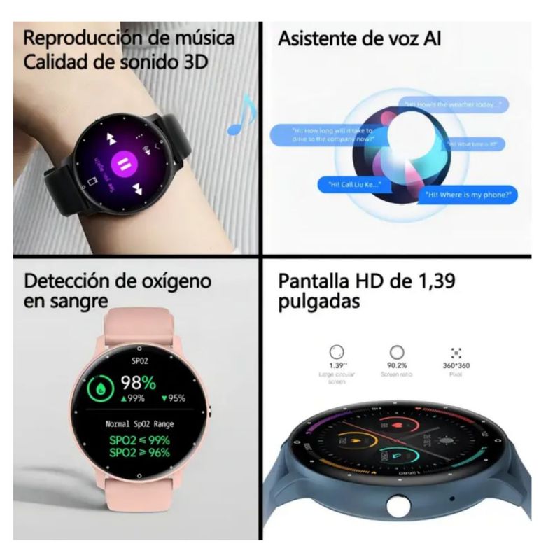 Reloj Inteligente para Mujer Smartwatches Color Rosa