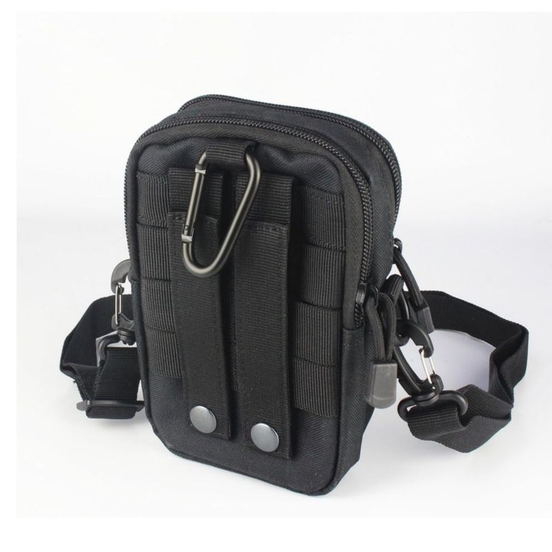 Bolsa Bandolera Táctica Multiusos Porta Celular Color Negro