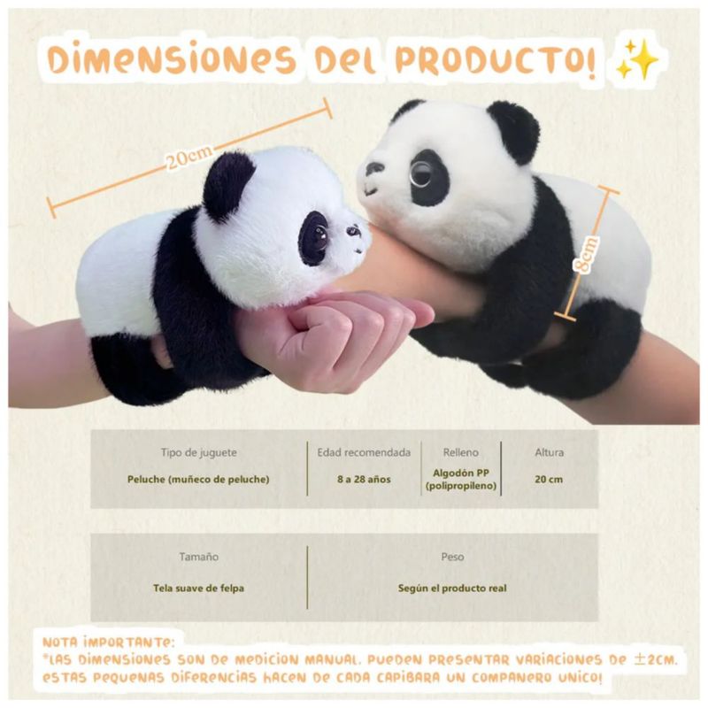 Pulsera De Peluche Color Blanco y negro