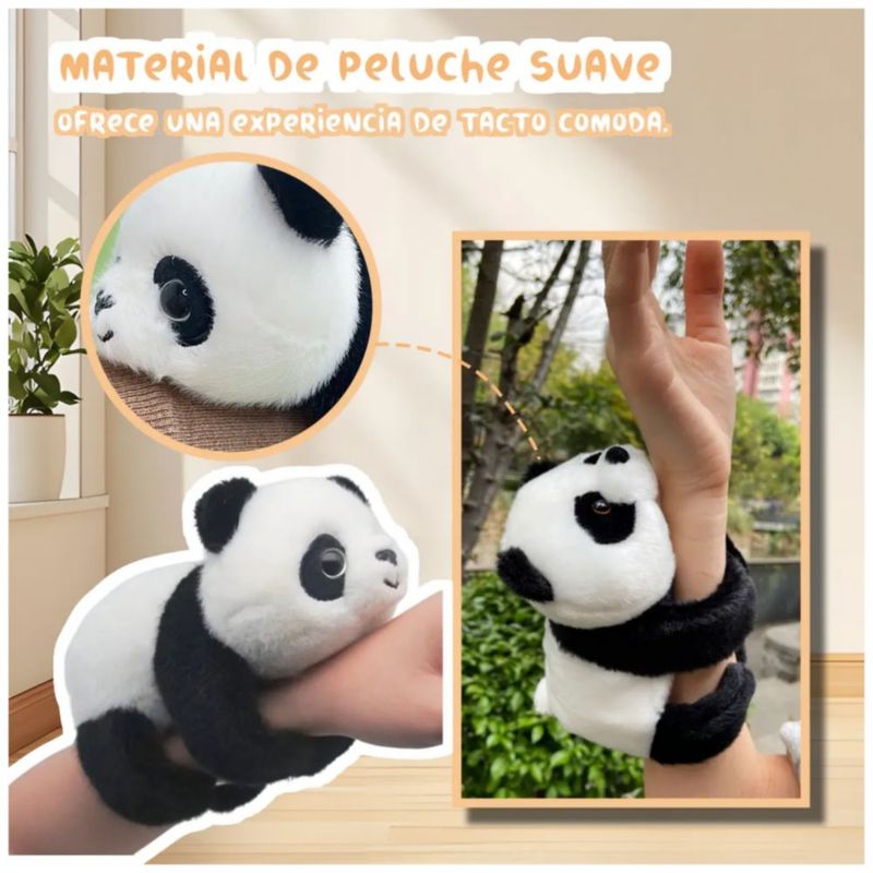 Pulsera De Peluche Color Blanco y negro