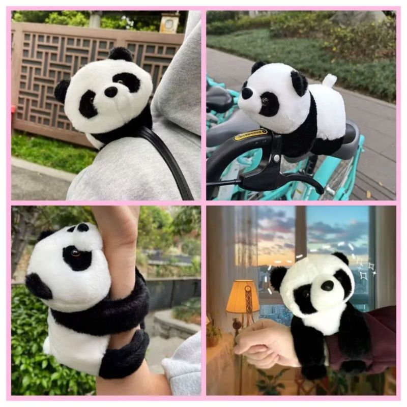 Pulsera De Peluche Color Blanco y negro
