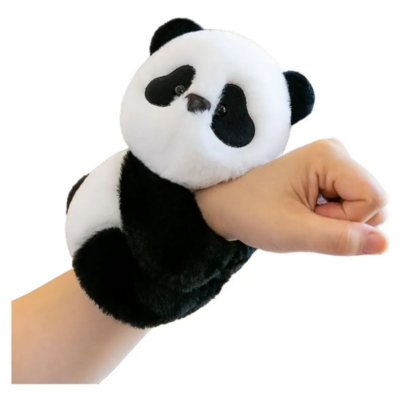 Pulsera De Peluche Color Blanco y negro