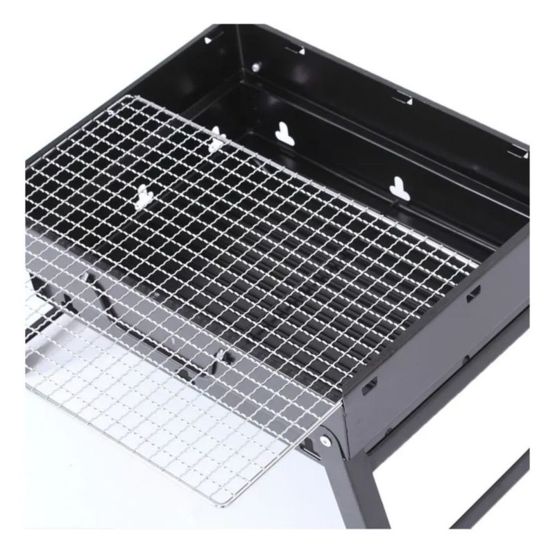 Mini Parrilla De Carbón Portátil Plegable Acero Inoxidable Color Negro