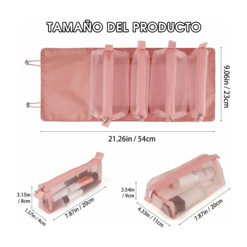 Bolsa Organizador De Viaje Portátil Color Rosa