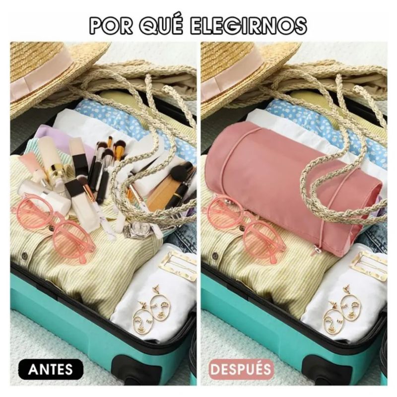 Bolsa Organizador De Viaje Portátil Color Rosa