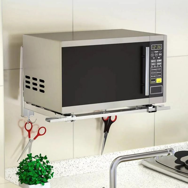 Soporte Horno Microondas Reforzado Con Base Plateado