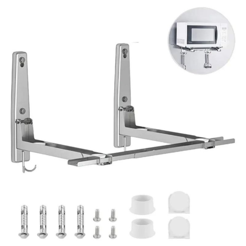 Soporte Horno Microondas Reforzado Con Base Plateado