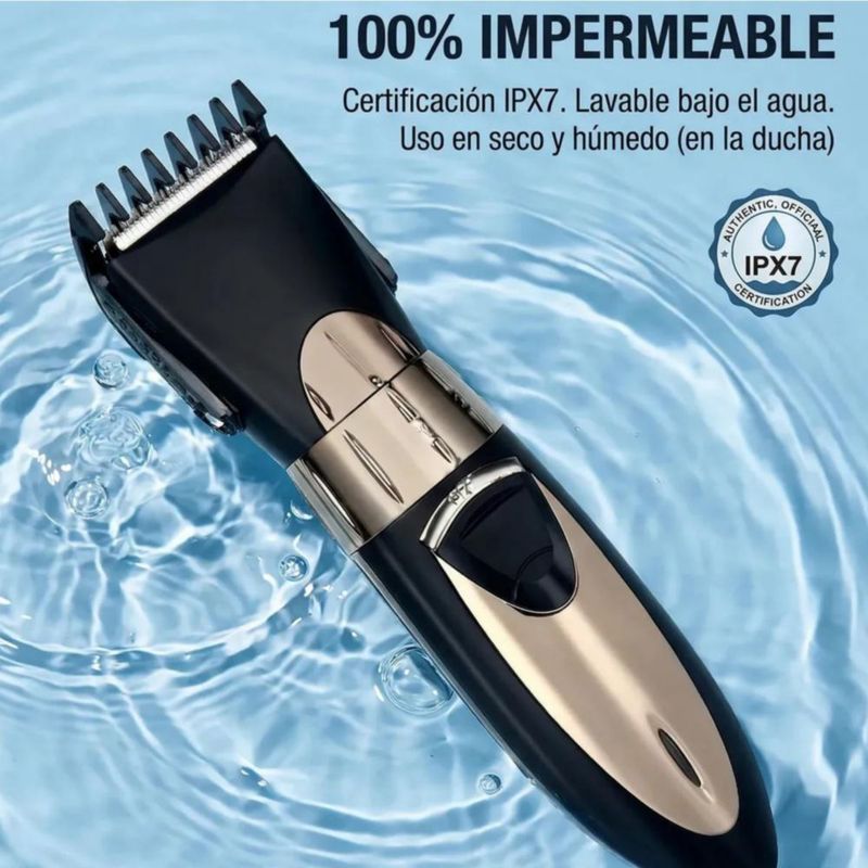Rasuradora Eléctrica para Hombre Cabello y Vello Corporal Negro-Dorado
