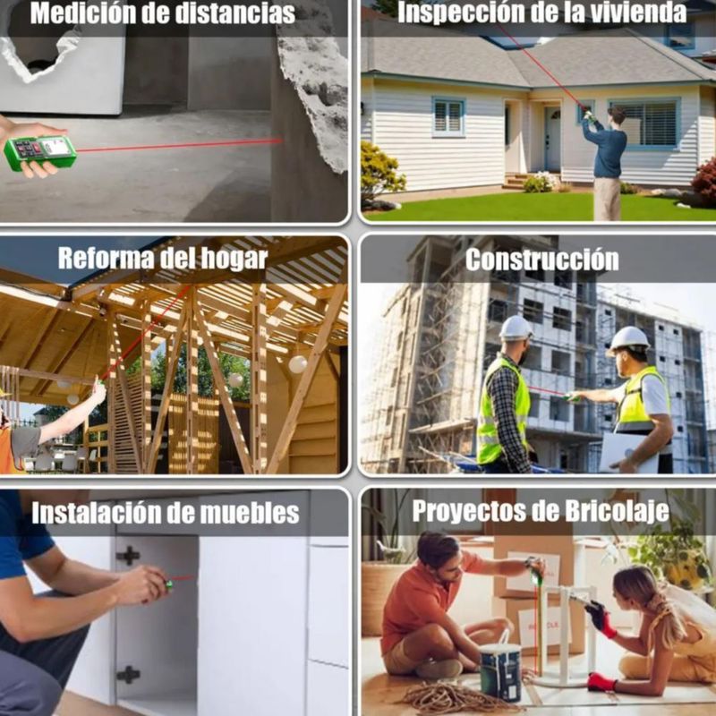 Medidor Láser Telémetro Distanciómetro 45 Metros Verde