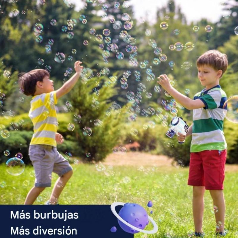 Pistola De Burbujas Para Niños Astronauta Azul