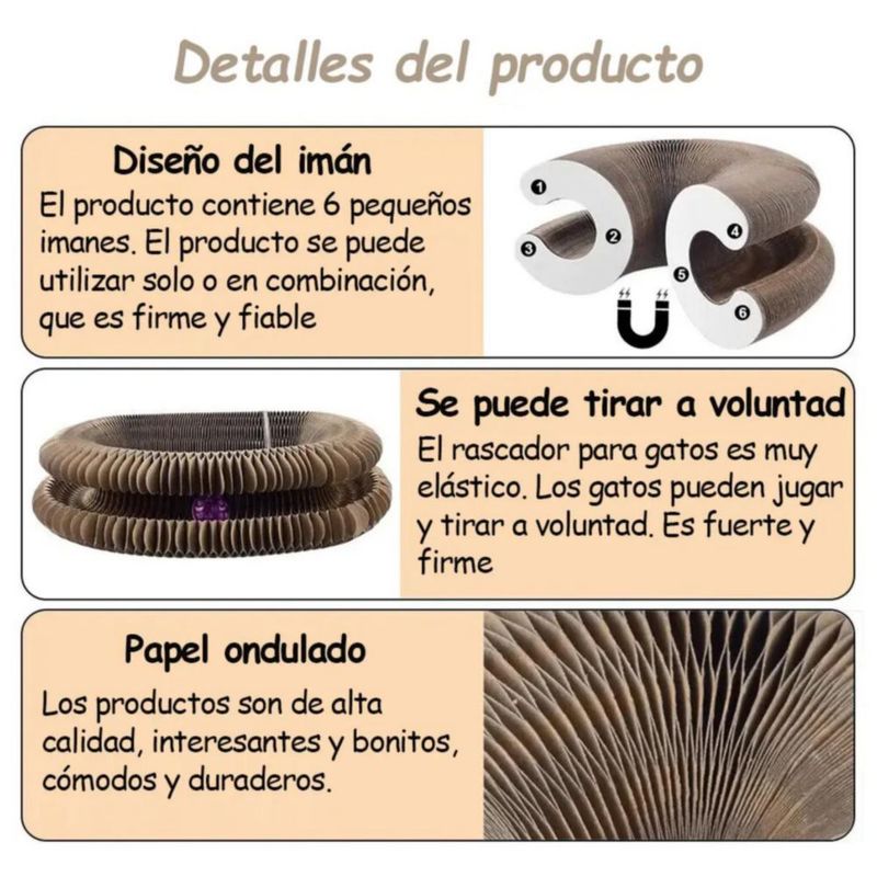 Rascador Para Gato Magia Con Cascabeles Blanco con Rojo
