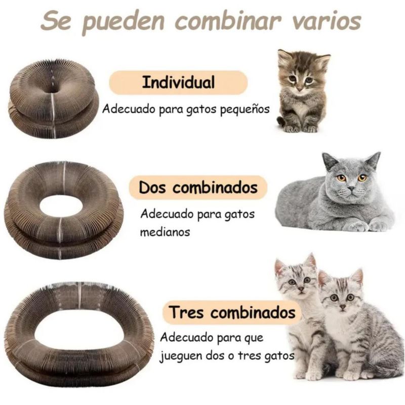 Rascador Para Gato Magia Con Cascabeles Blanco con Rojo