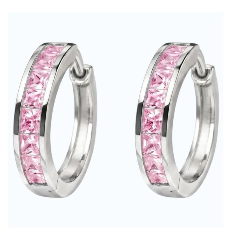 Arrancadas Mujer Elegante Plata 925 Rosa