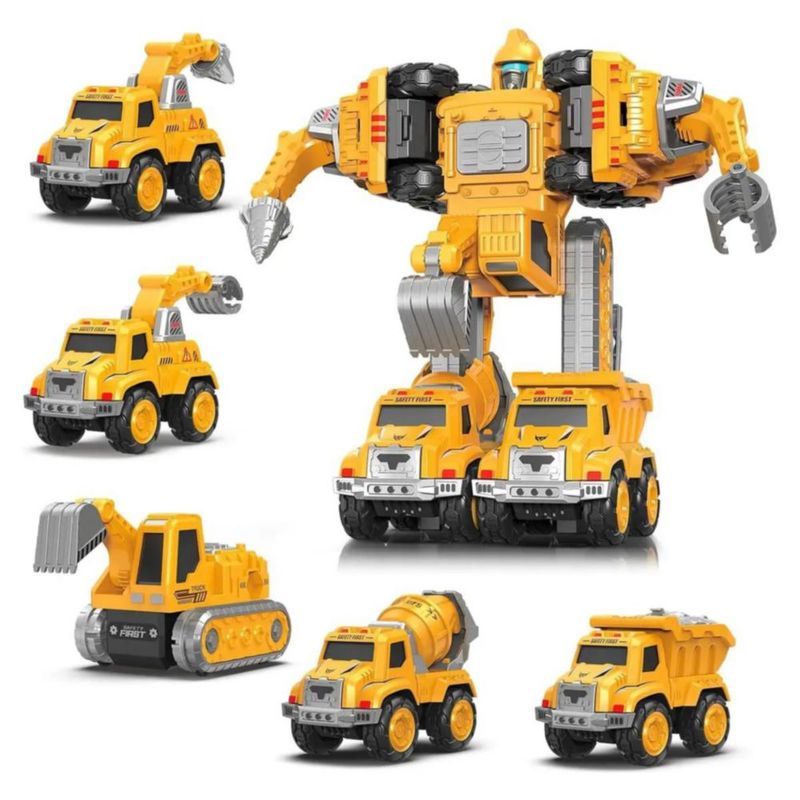 Set De Juguetes Robóticos Transformadores 5 En 1 Amarillo