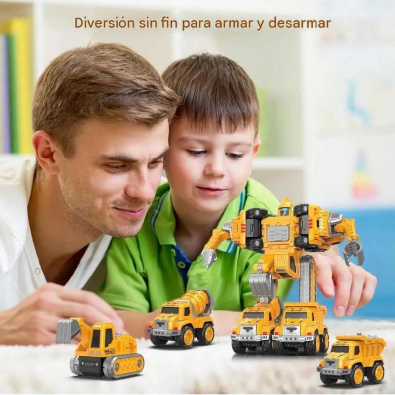 Set De Juguetes Robóticos Transformadores 5 En 1 Amarillo
