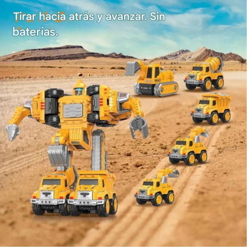 Set De Juguetes Robóticos Transformadores 5 En 1 Amarillo