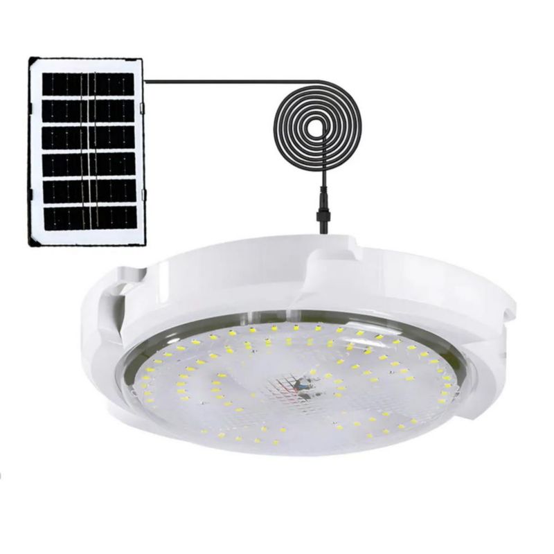 Lampara Solar De Jardín Luz De Techo Interior Y Exterior 300 W, 3 Colores De Luz Blanco