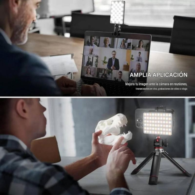 Lámpara LED para Celular con 96 Luces, RGB y 3 Modos de Iluminación Negro