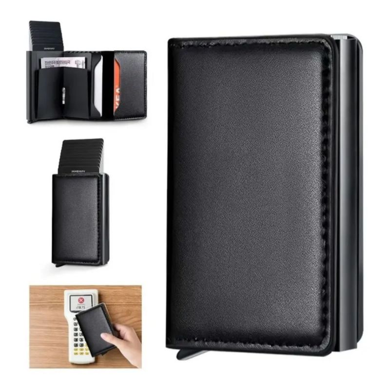 Cartera Para Hombre Con Protección Rfid Color Negro