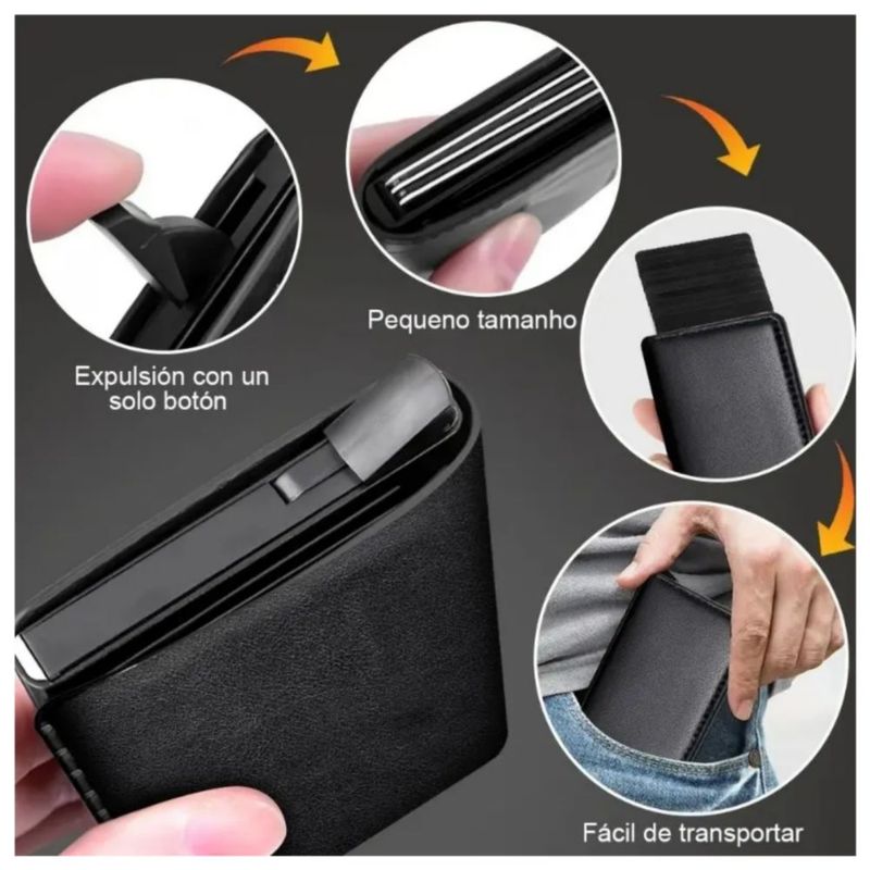 Cartera Para Hombre Con Protección Rfid Color Negro