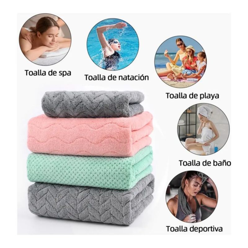 Juego De 4 Toallas Para Baño Grandes Multicolor