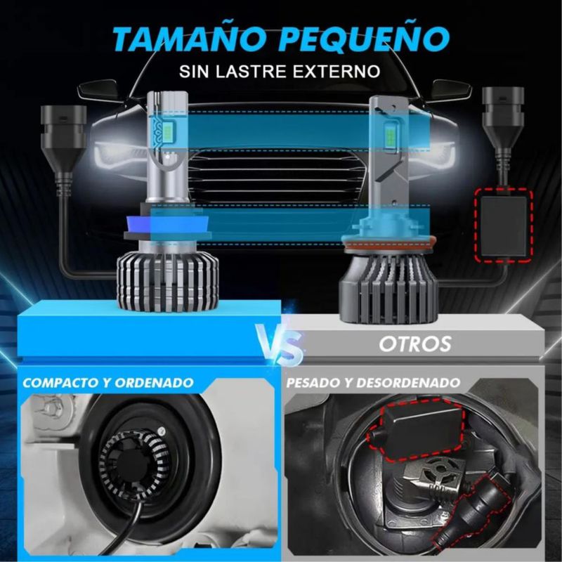 Kit De Faros Led Conector H11 150w Csp 25000lm Gris