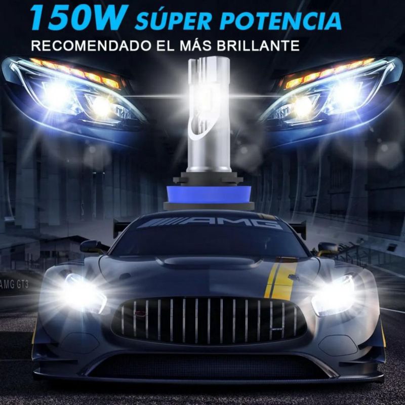 Kit De Faros Led Conector H11 150w Csp 25000lm Gris