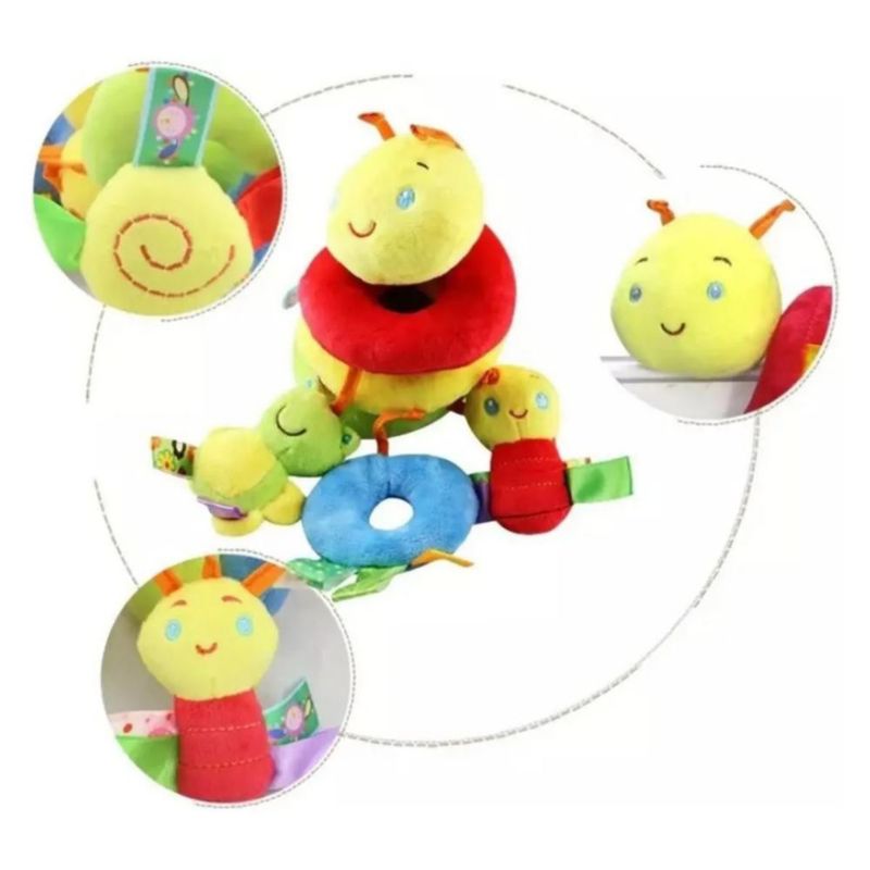 Peluche Colgante Sonaja Espiral Para Bebe Para Carriola, Cuna Multicolor