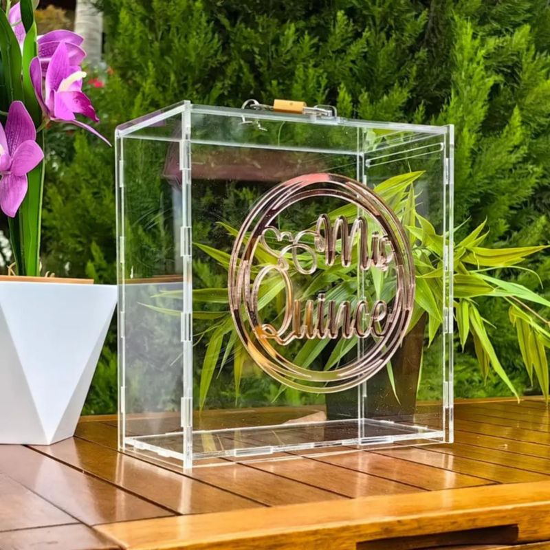 Caja Buzón Alcancía P/ Dinero / Sobres Mis Quince Rosa