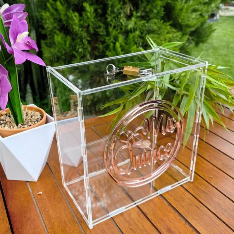 Caja Buzón Alcancía P/ Dinero / Sobres Mis Quince Rosa