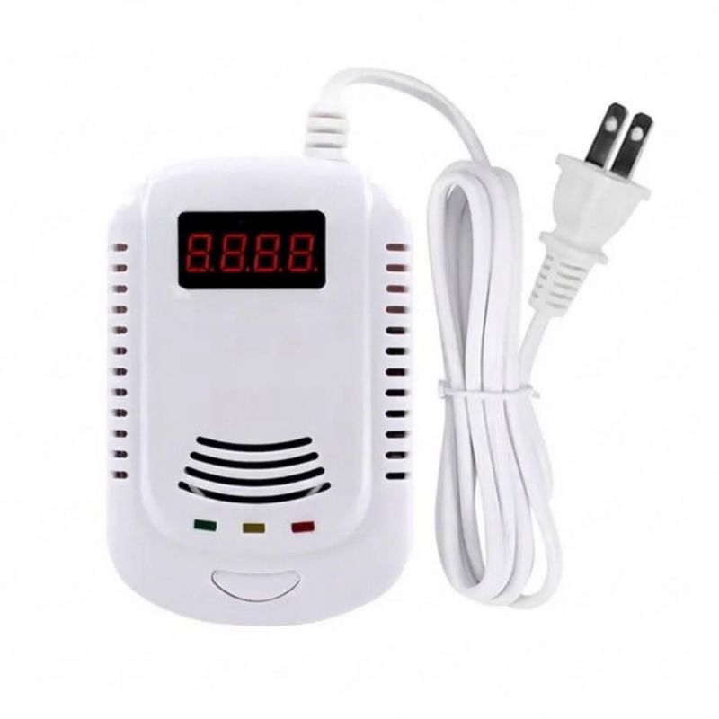Detector De Gas Lp Natural Con Alta Cobertura Y Alarma Blanco