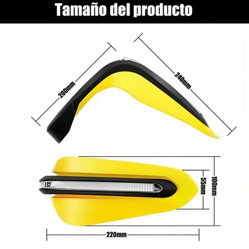 Protector De Puños Con Luz Led Para Motocicleta Amarillo