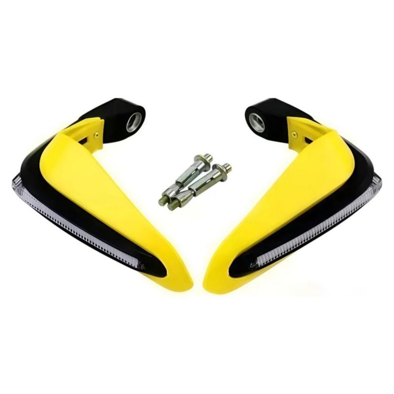 Protector De Puños Con Luz Led Para Motocicleta Amarillo