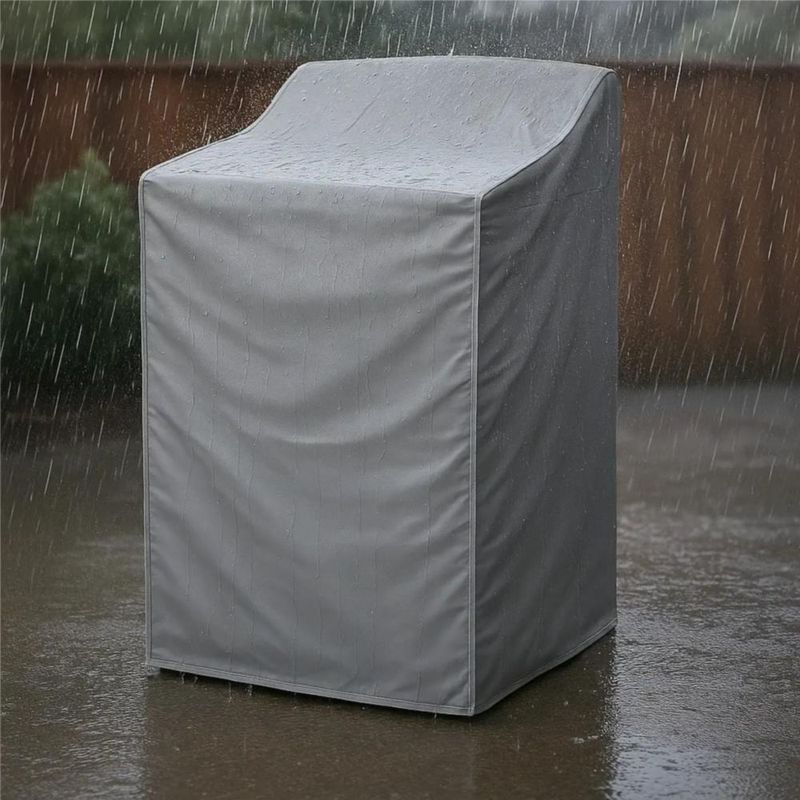 Funda Protectora Lavadora O Secadora Impermeable De Vinil Quita Pon Negro