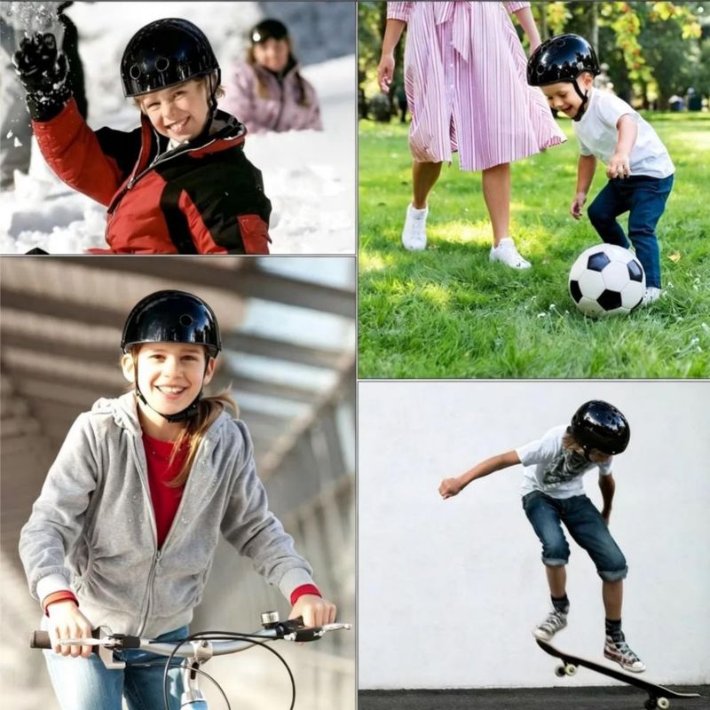 Equipo De Protección Rodilla Codo Mano Patinaje Para Niño 7pzas Negro