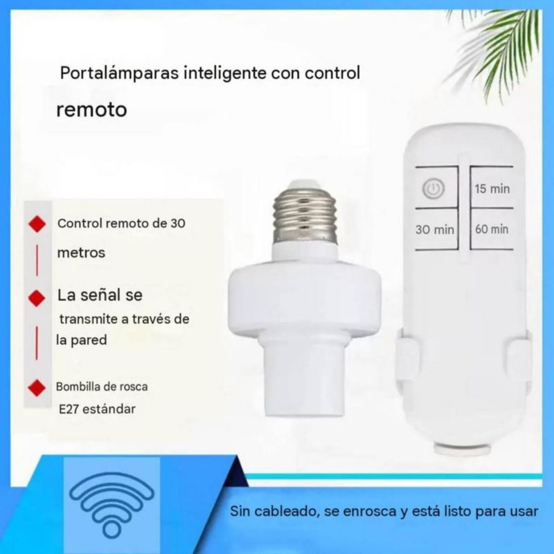 Socket De Foco A Control Remoto Inalámbrico Inteligente E27 Blanco