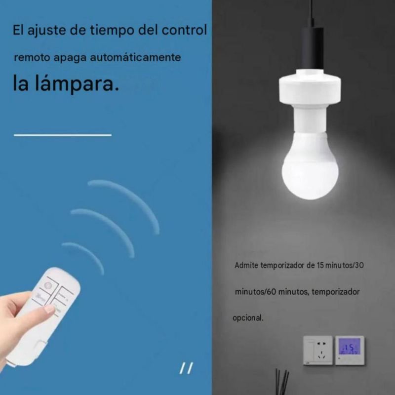 Socket De Foco A Control Remoto Inalámbrico Inteligente E27 Blanco