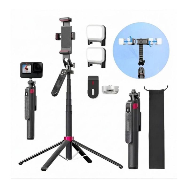 Tripie Para Selfie Stick Portátil Para Telefono Celular 1.8 M Negro