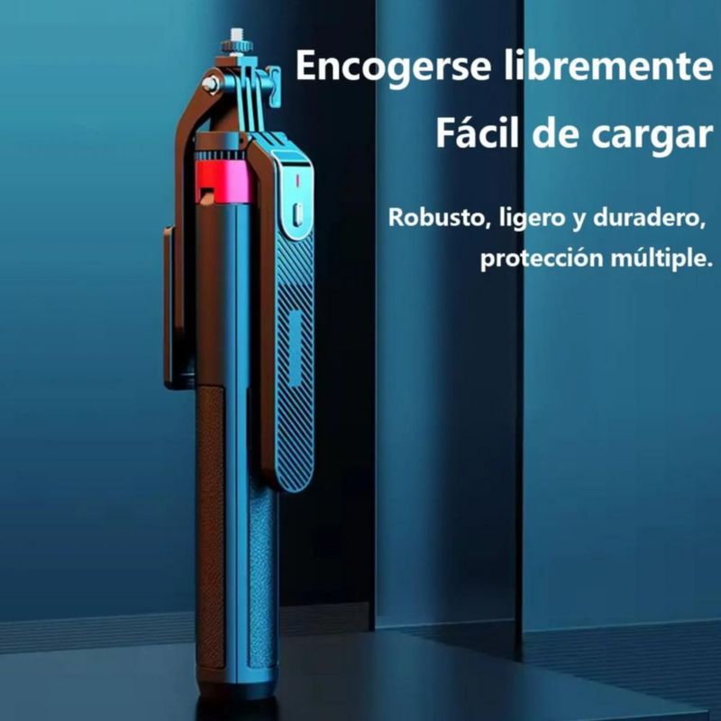 Tripie Para Selfie Stick Portátil Para Telefono Celular 1.8 M Negro